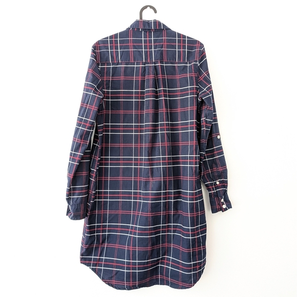 U.S. Polo Assn. Navy Plaid Long Sleeve Shirt Dress In Size Medium - Picture 8 of 8